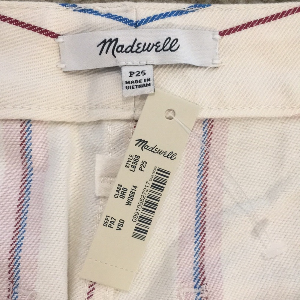 Madewell Wide Leg High Waist Stripe Crop Pants 25P - Picture 5 of 11